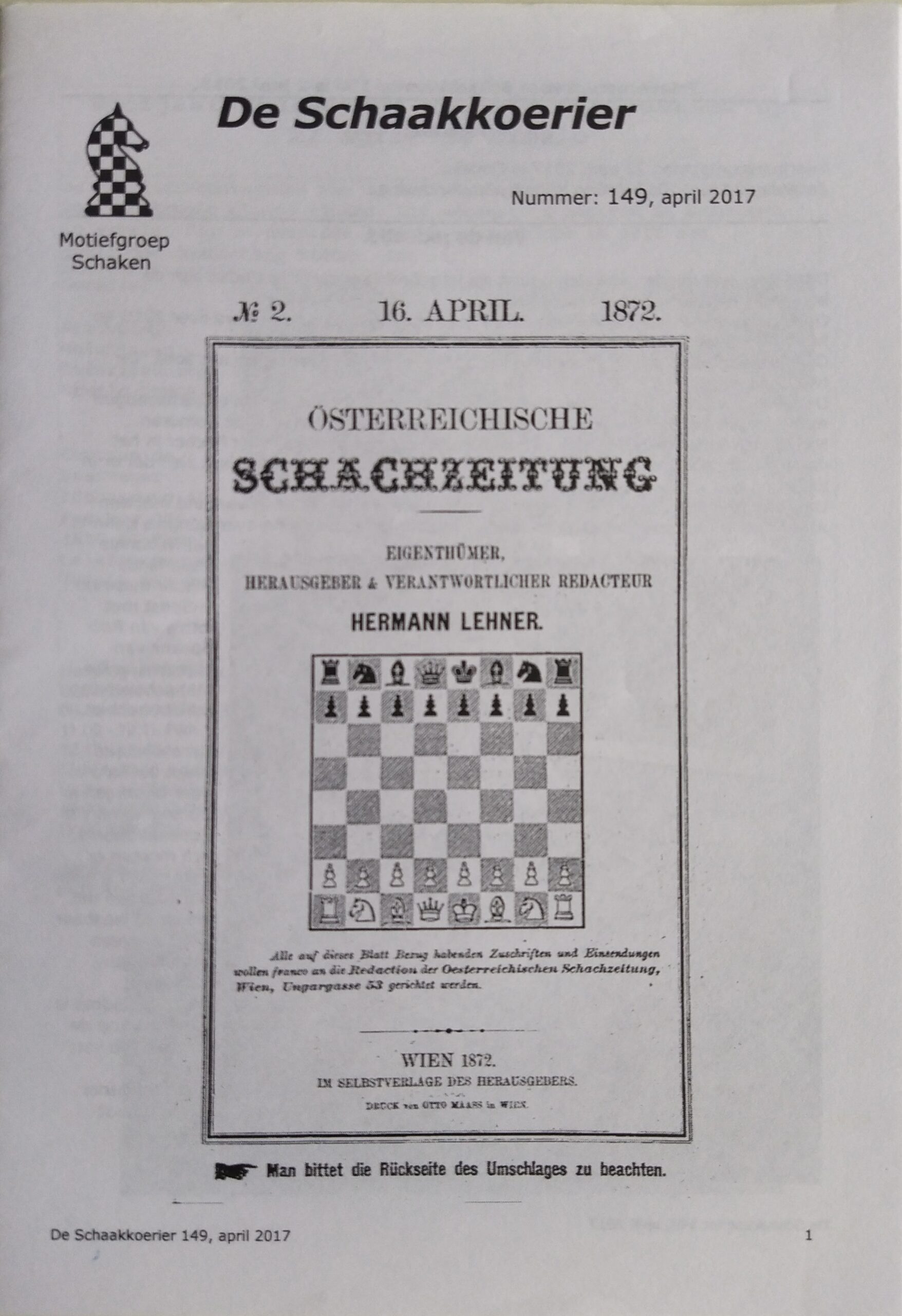De Schaakkoerier 149, april 2017
